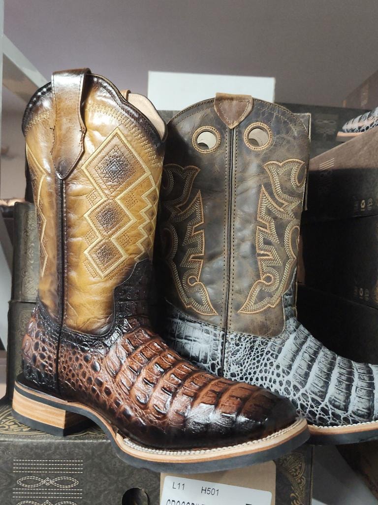 Caiman crocodile western cowboy boots